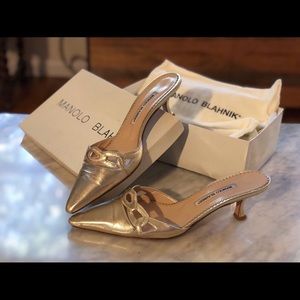 Manolo Blahnik Kitten Heel Mules